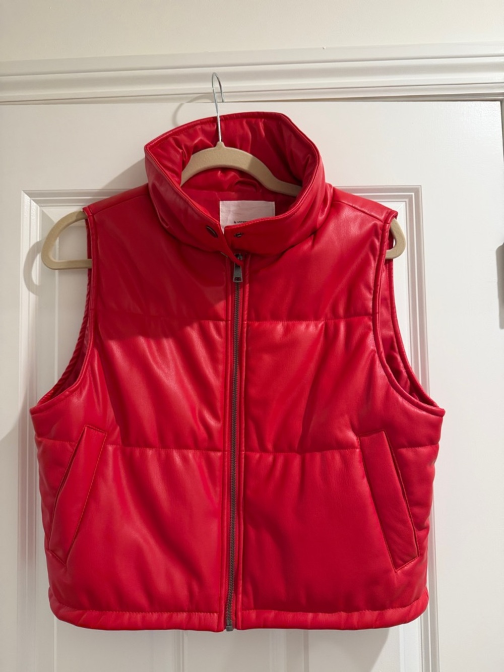 Anthropologie Bright Red Quilted Puffer Vest